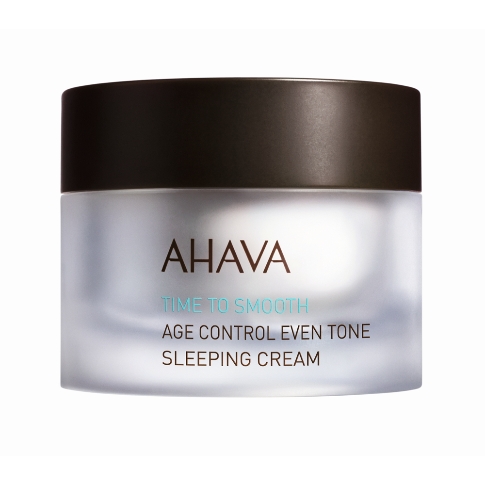 AHAVA Age Control Even Tone Sleeping Cream is a richly formulated night cream desinged to nourish the skin. AHAVA'S age cream works to diminish the early signs of aging and will refine texture, clarity and tone. AHAVA'S night cream is a velvety rich and luxurious cream that will pamper your skin with intensive nourishment while sleeping away fine lines and other skin imperfections. Skin will become brighter and more radiant during your beauty sleep cycle. Benefits: Formulated with Tripeptide-38 reduces fine lines and wrinkles Meadowfoam Seed Oil, Jojoba Seed Oil, Tangerine Peel Extract and Aloe Leaf Juice intensely nourish and hydrate VF BrighteningTM Accelerator Complex promotes a brighter, smoother complexion [1.7 fl. oz] Dead Sea minerals & natural compounds are used to create pure, natural products. See the full line of AHAVA products at BeautifiedYou.com Authorized AHAVA Resellers - 100% Authenticity Guaranteed